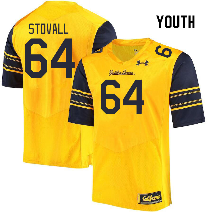 Youth #64 Joshua Stovall California Golden Bears College Football Jerseys Stitched Sale-Gold - Click Image to Close